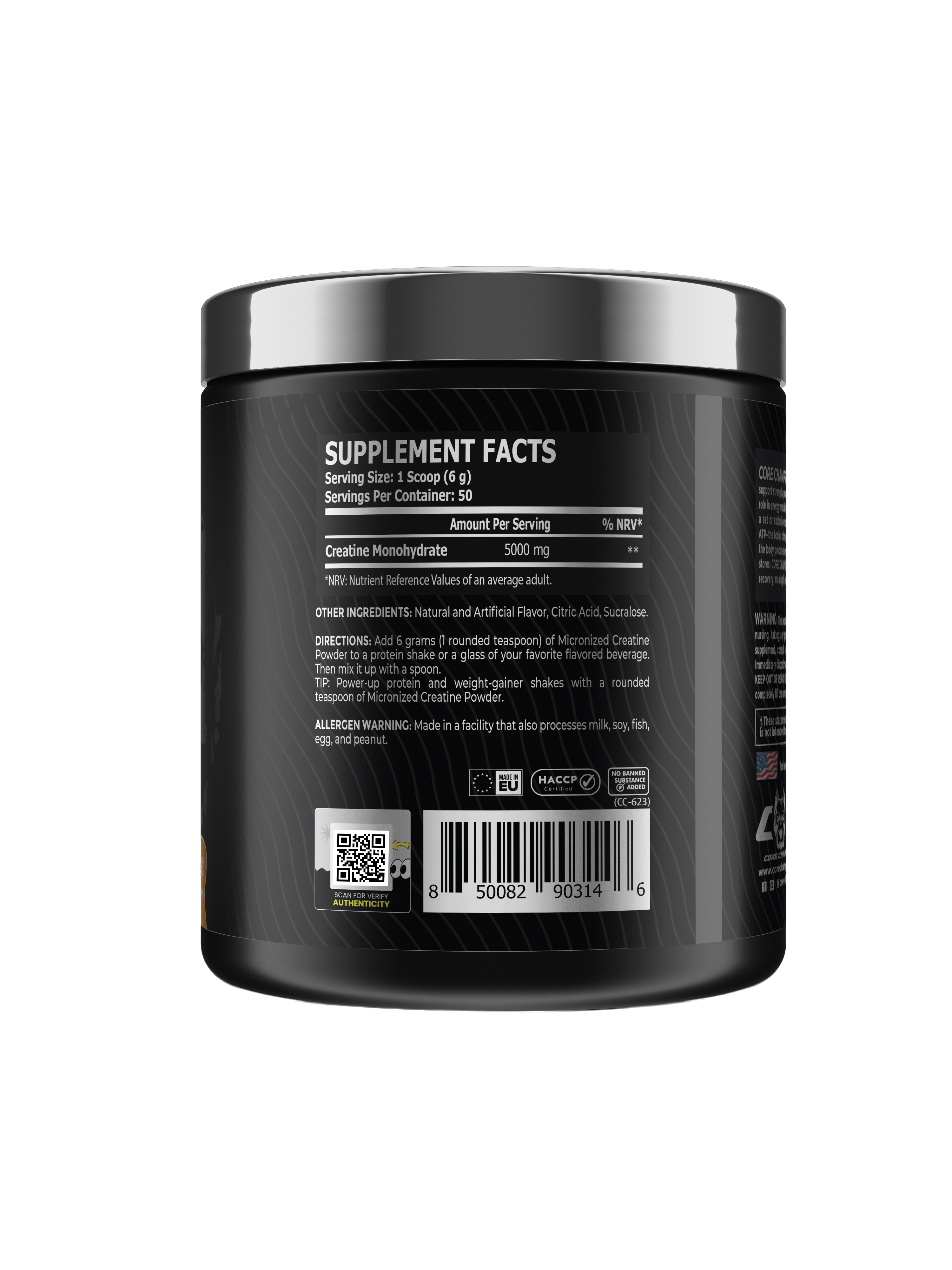Core Champs product showing the authenticity QR label